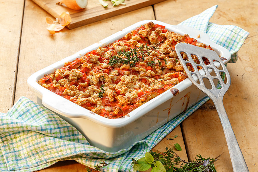 Pesto-Lasagne mit Tofu