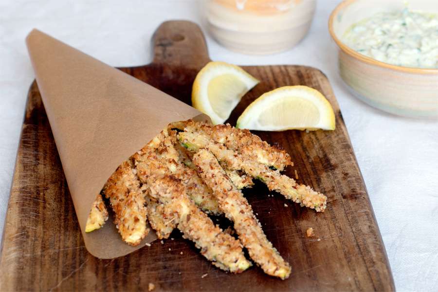 Zucchini-Pommes im Ofen gebacken