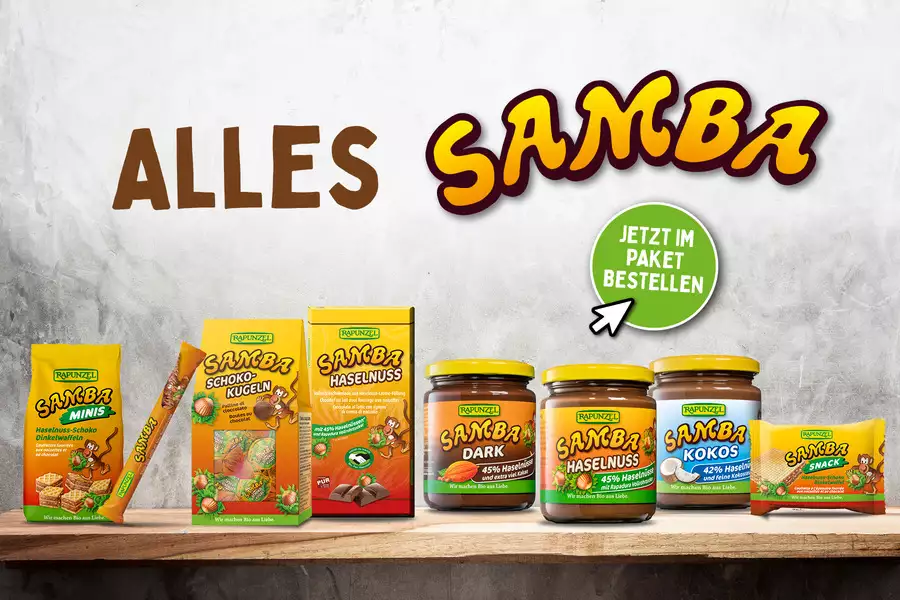 Samba Paket jetzt im Rapunzel Webshop bestellen