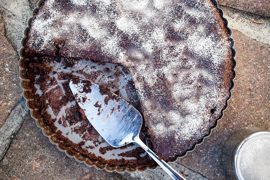 Schokoladenkuchen mit Rapunzel Pekannüssen