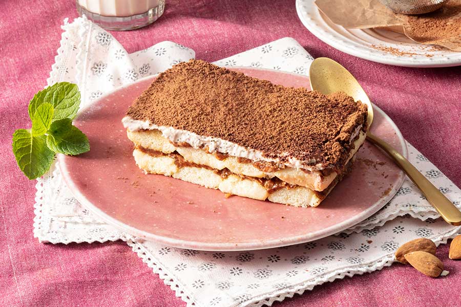 Mandel-Tiramisu mit Kaffeepower (ohne Eier)